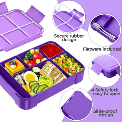 Brotdose Kinder mit Fächern 1330ml Auslaufsicher Lunchbox