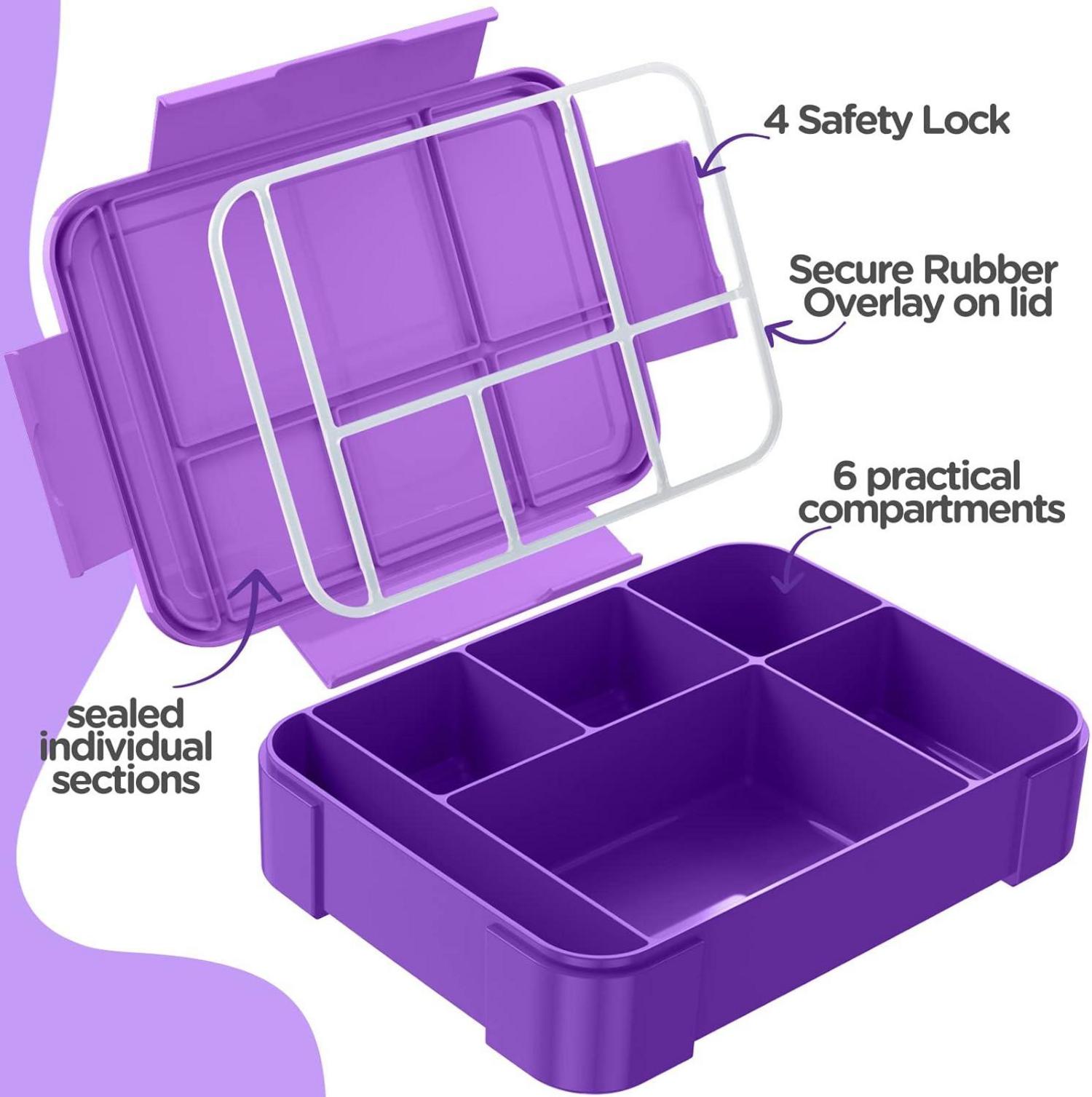 Brotdose Kinder Lunchbox Auslaufsicher Fächern 1330ml