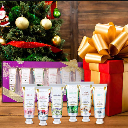 6tlg Handcreme Set Shea Butter Aloe Vitamin E Duft Kirschblüte