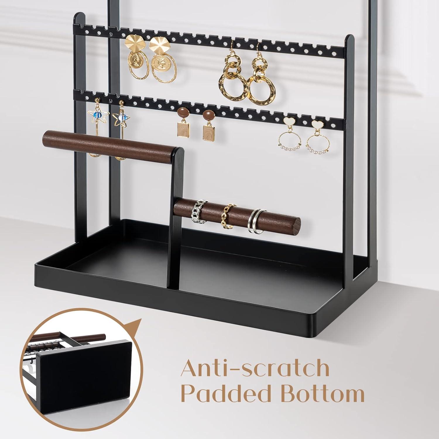 ProCase Schmuckständer 6 Tier Jewelry Organizer Schwarz metalle Holz
