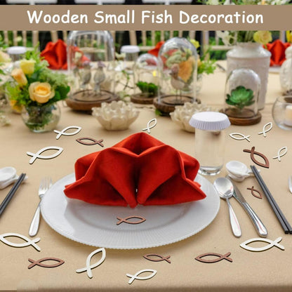 Cake Topper Kommunion Holz Taufe Tischdeko Fische Konfirmation