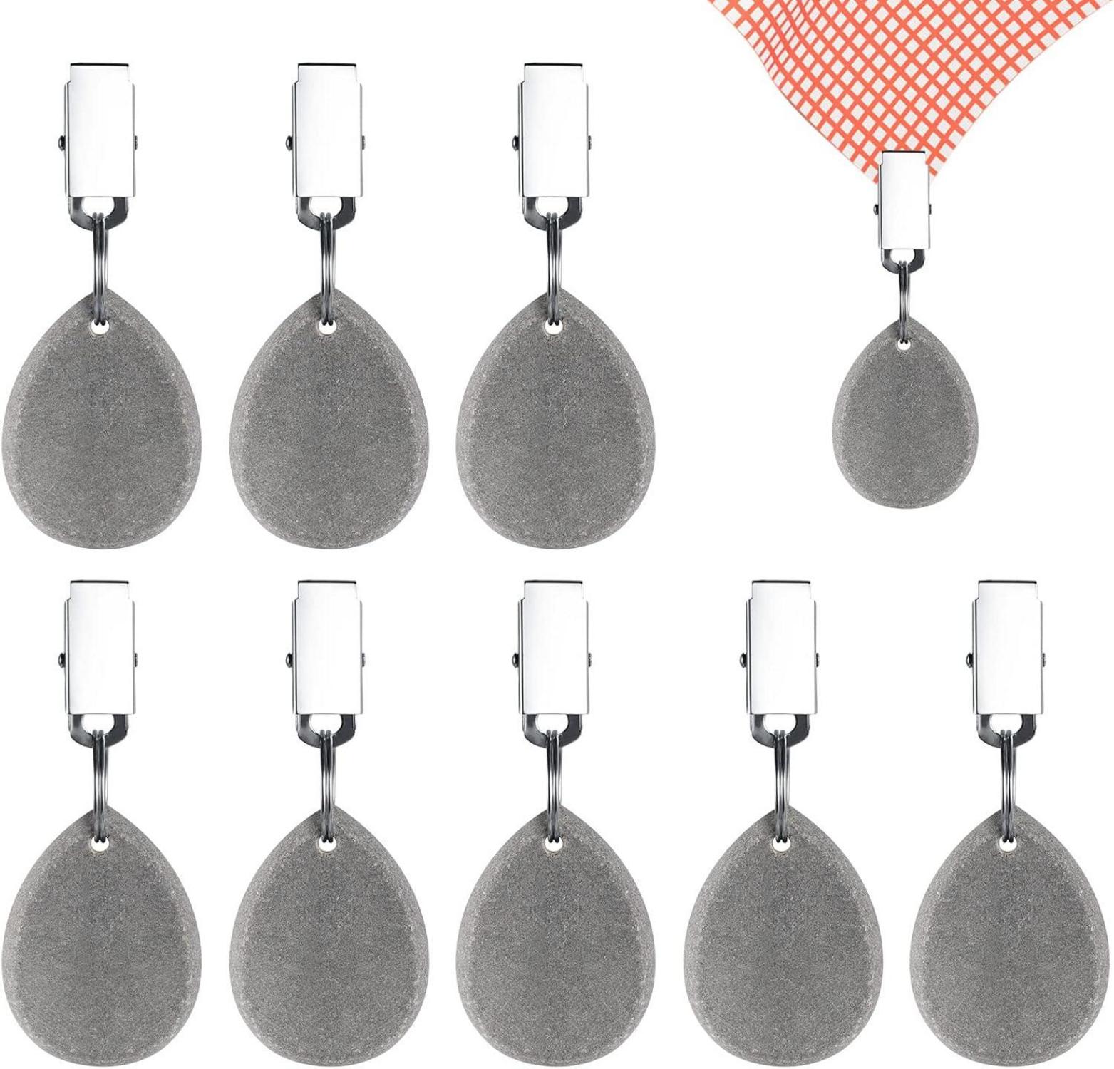 8er Set Marmor Tischdeckenanhänger mit Metallclip