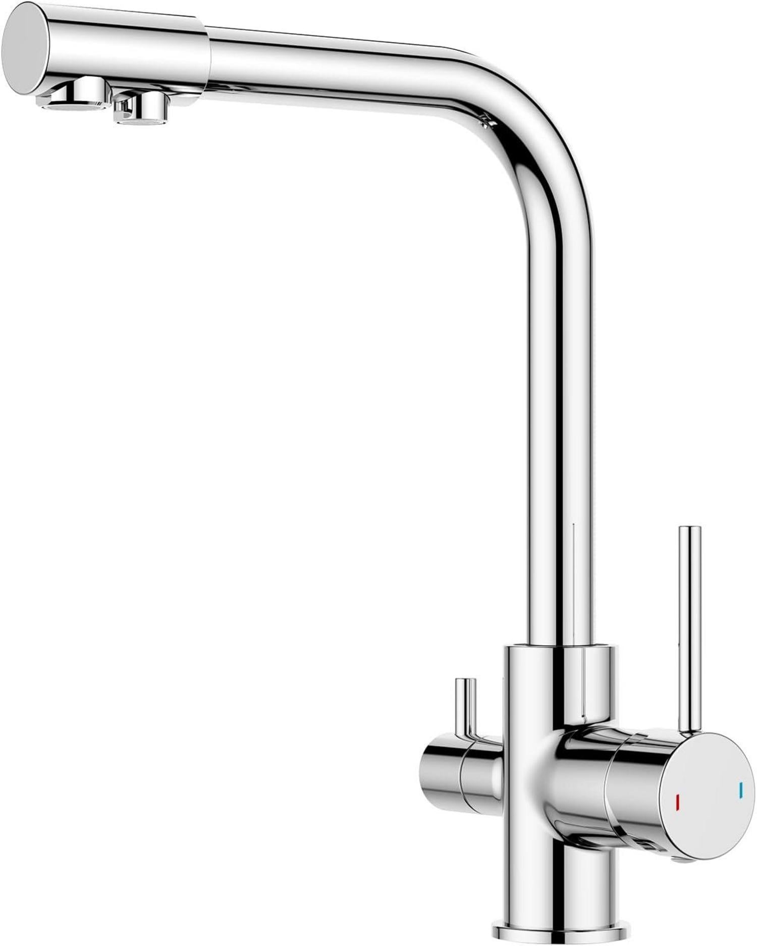 Moderne 3-Wege Wasserhahn Küche Edelstahl poliert