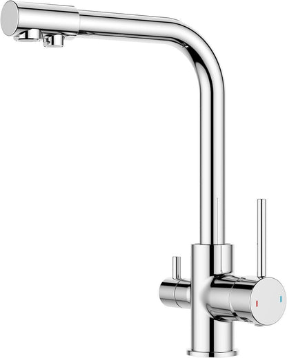 Moderne 3-Wege Wasserhahn Küche Edelstahl poliert
