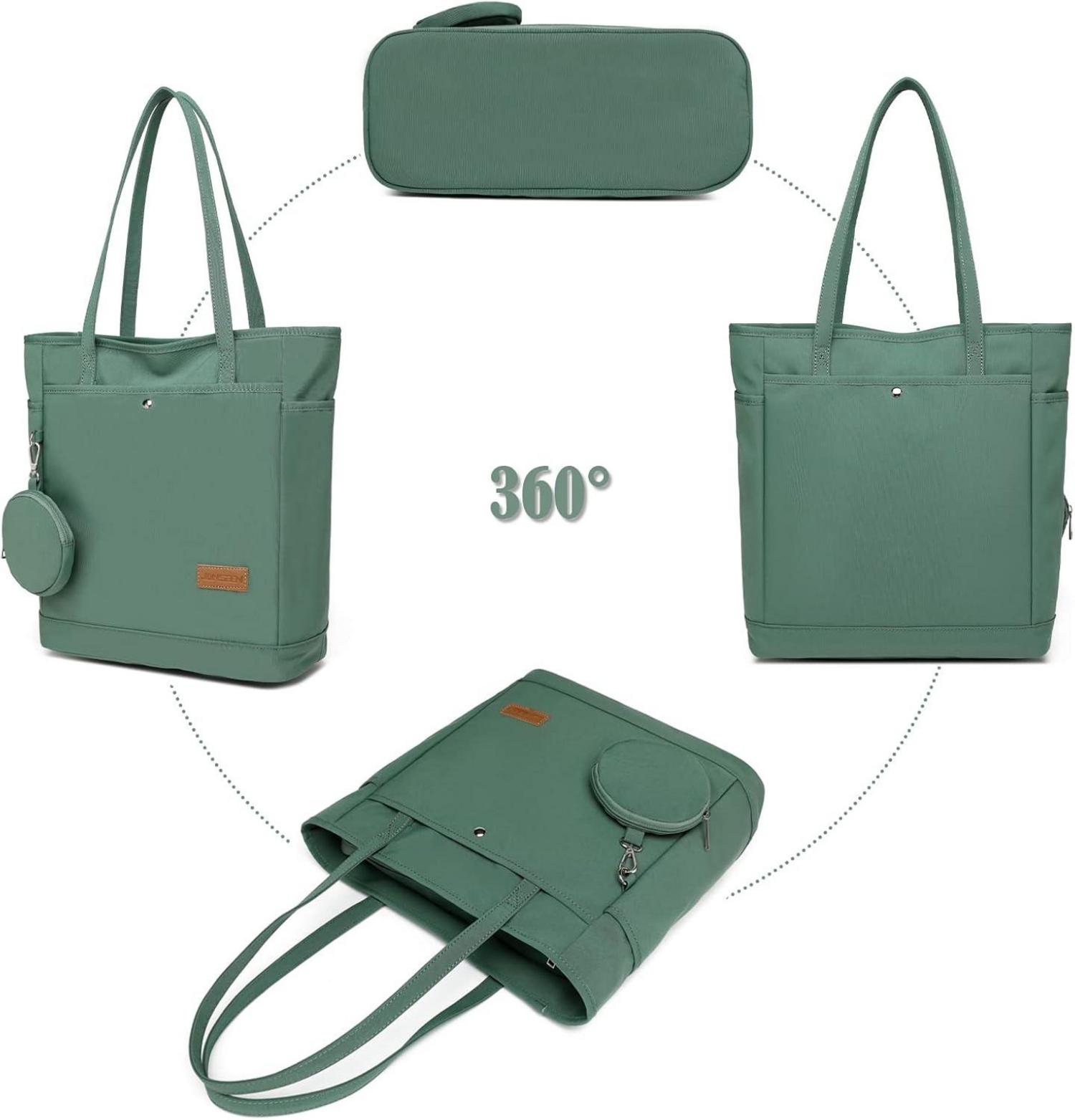 Große Damen Schultertasche mit Münzbörse Reißverschluss Grün