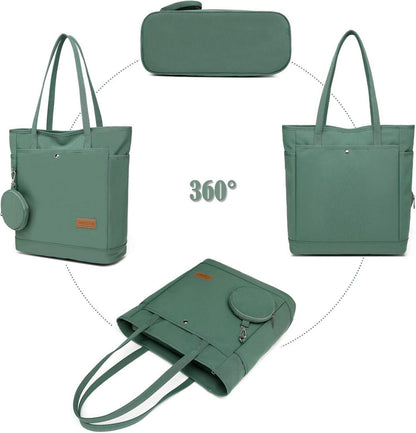 Große Damen Schultertasche mit Münzbörse Reißverschluss Grün