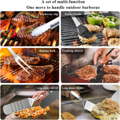 Regenbogen Grill Zubehör Set Titan Edelstahl hitzebeständig - 9 teilig