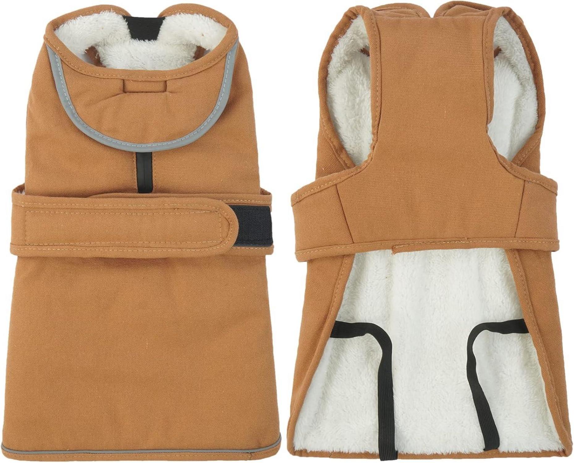 Kuoser Hundemantel Reflektierend Fleece Wasserdicht Braun