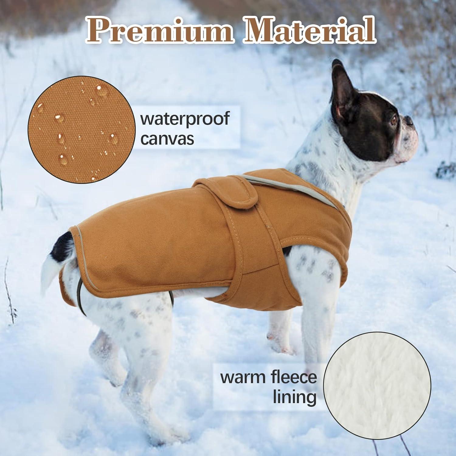 Winter Hundemantel Fleecejacke Reflektierend Braun XS-3XL Kuoser