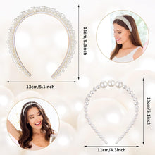 2er Set Perlen Haarreif Damen Weiß Hochzeit Stirnband Braut