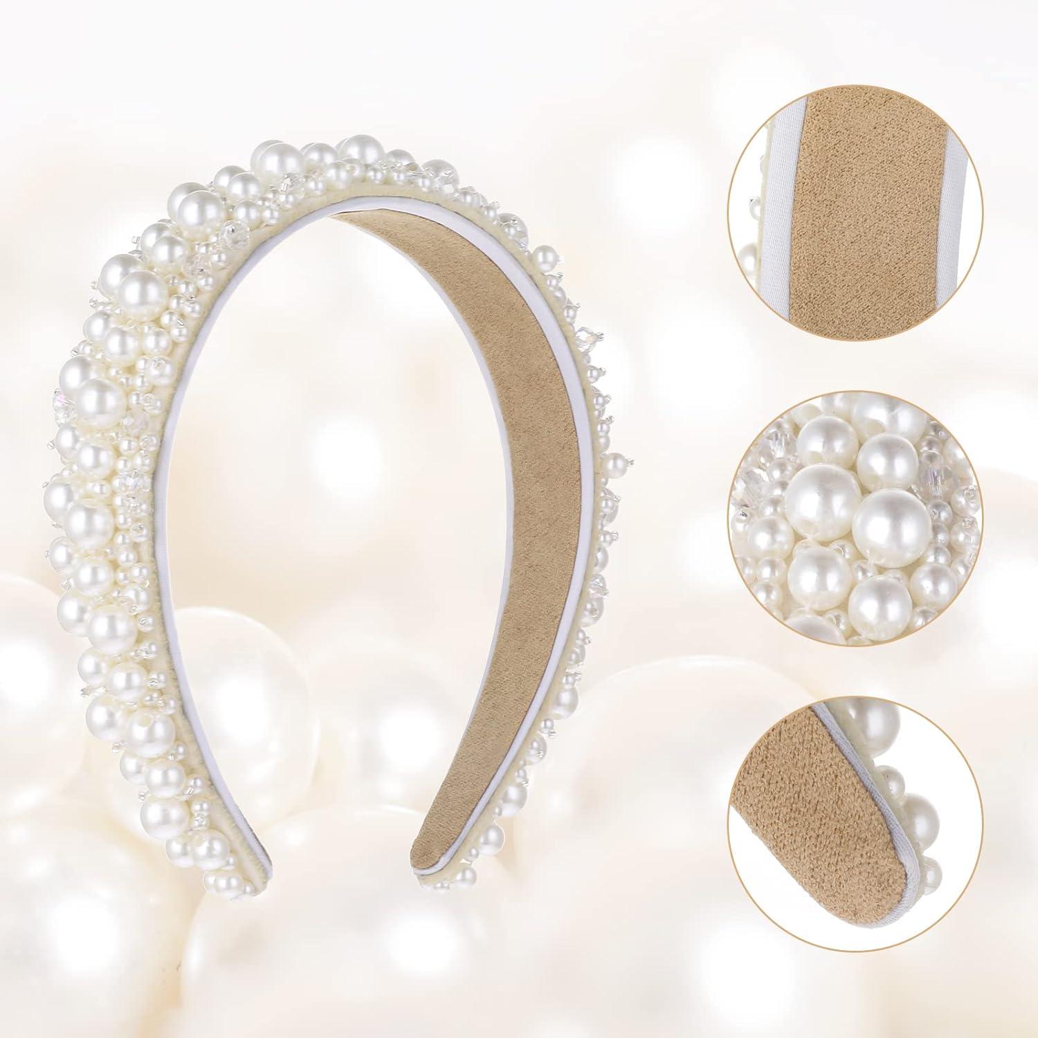 Perlen Haarreif Set Hochzeit Braut Mädchen Weiß Bride Stirnband