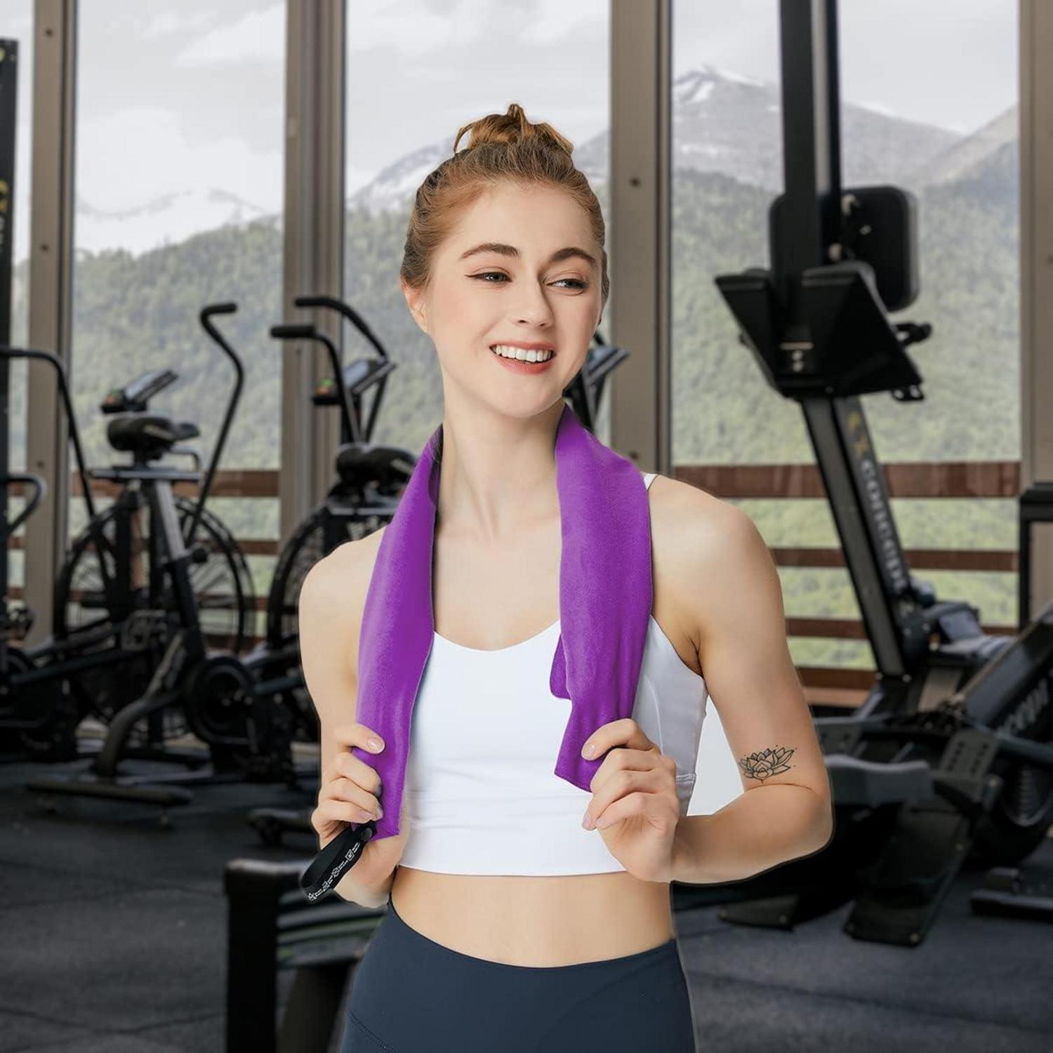 Mikrofaser Handtuch Klein 80x40cm Violett für Gym Yoga Beach