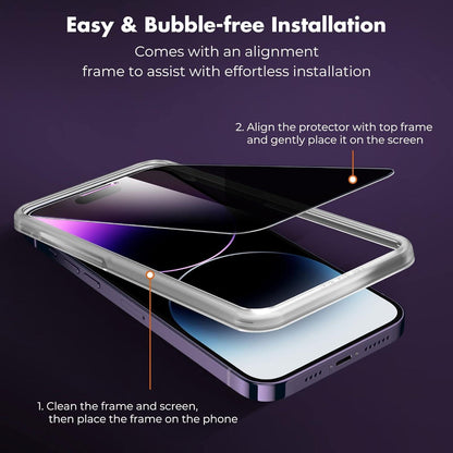 UNBREAKcable Sichtschutz Schutzfolie iPhone 14 Pro Max Blickschutzfolie Privacy Screen 2 Stück 9H Hart