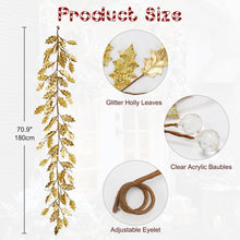 Goldene Weihnachtsgirlande Acryldiamant Glitzer Deko 180 cm