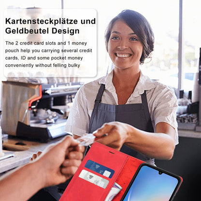 Ailicici Samsung Galaxy A34 5G Hülle Leder Wallet Schutzhülle mit Schutzfolie