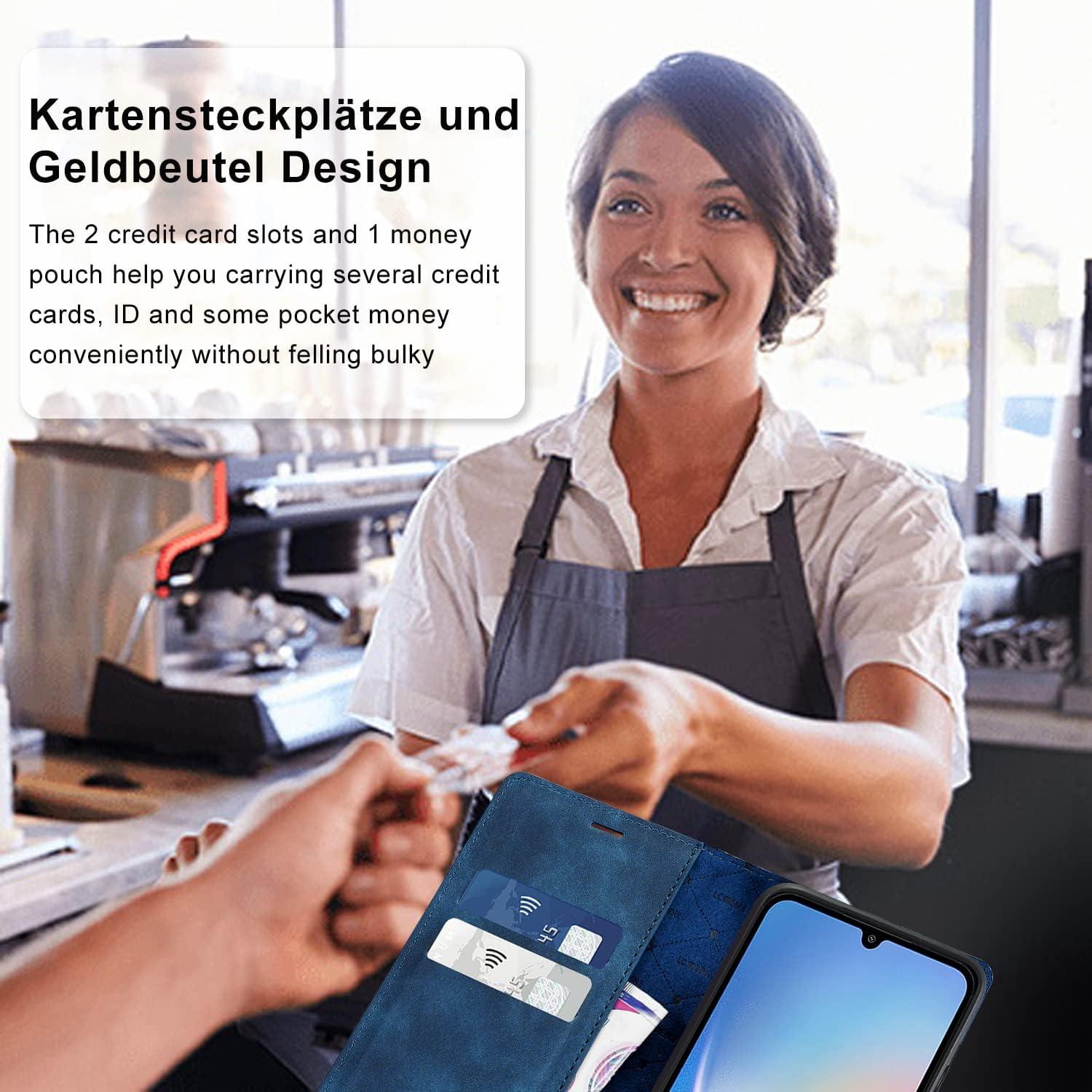 Ailicici Samsung Galaxy A34 5G Hülle Leder Flip Wallet mit Schutzfolie