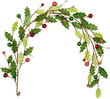 Grüne Weihnachtsgirlande mit Acryldiamant, Glitzer 180 cm