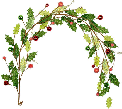 Grüne Weihnachtsgirlande mit Acryldiamant, Glitzer 180 cm