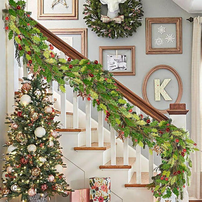 Weihnachtsgirlande mit Acryldiamant und Glitzer 180 cm Grün