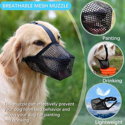 Maulkorb Hund Mesh Verstellbare Schlaufe XS-XXL