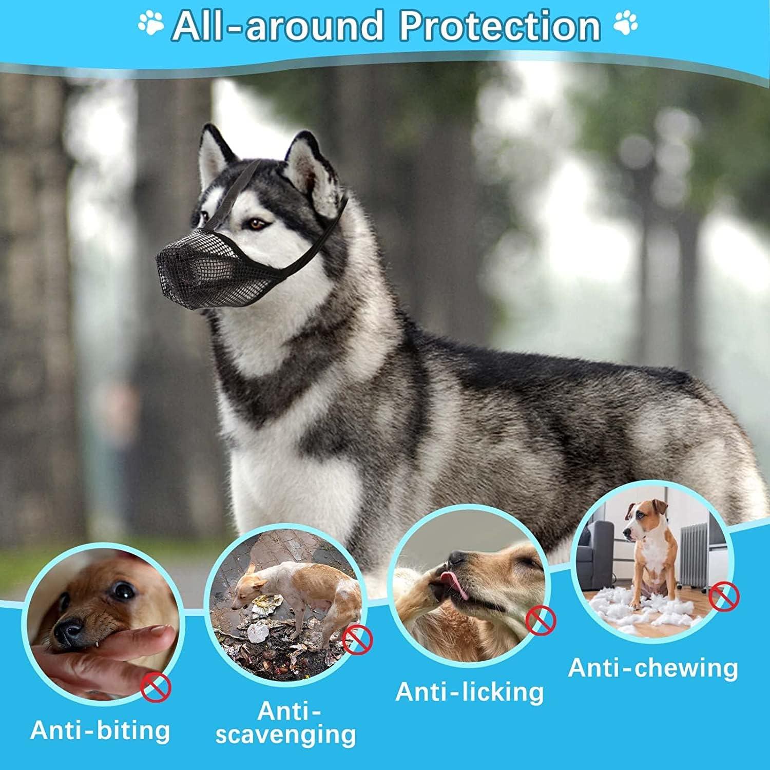 Hunde Maulkorb Verstellbarer Schlaufe Abgerundetes Mesh XL