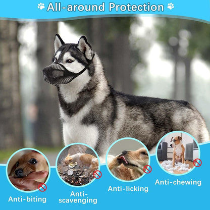 Hunde Maulkorb Verstellbarer Schlaufe Abgerundetes Mesh XL
