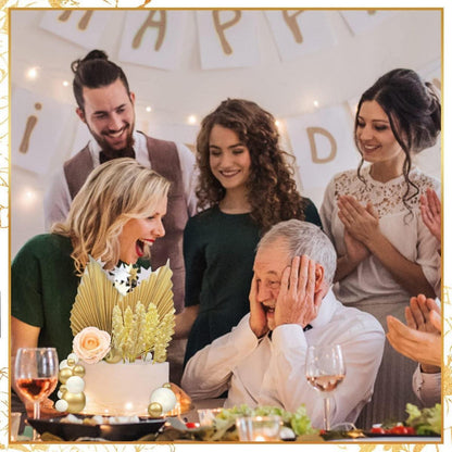 30-teilige Boho Tortendeko Blumen Kugel Palmblätter Hochzeit Birthday