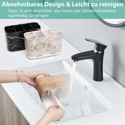 Zahnbürstenhalter Holzmaserung mit Trennwänden