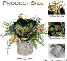 Kunstpflanze Weihnachtsdeko Magnolie Gestecke Tannenzweig