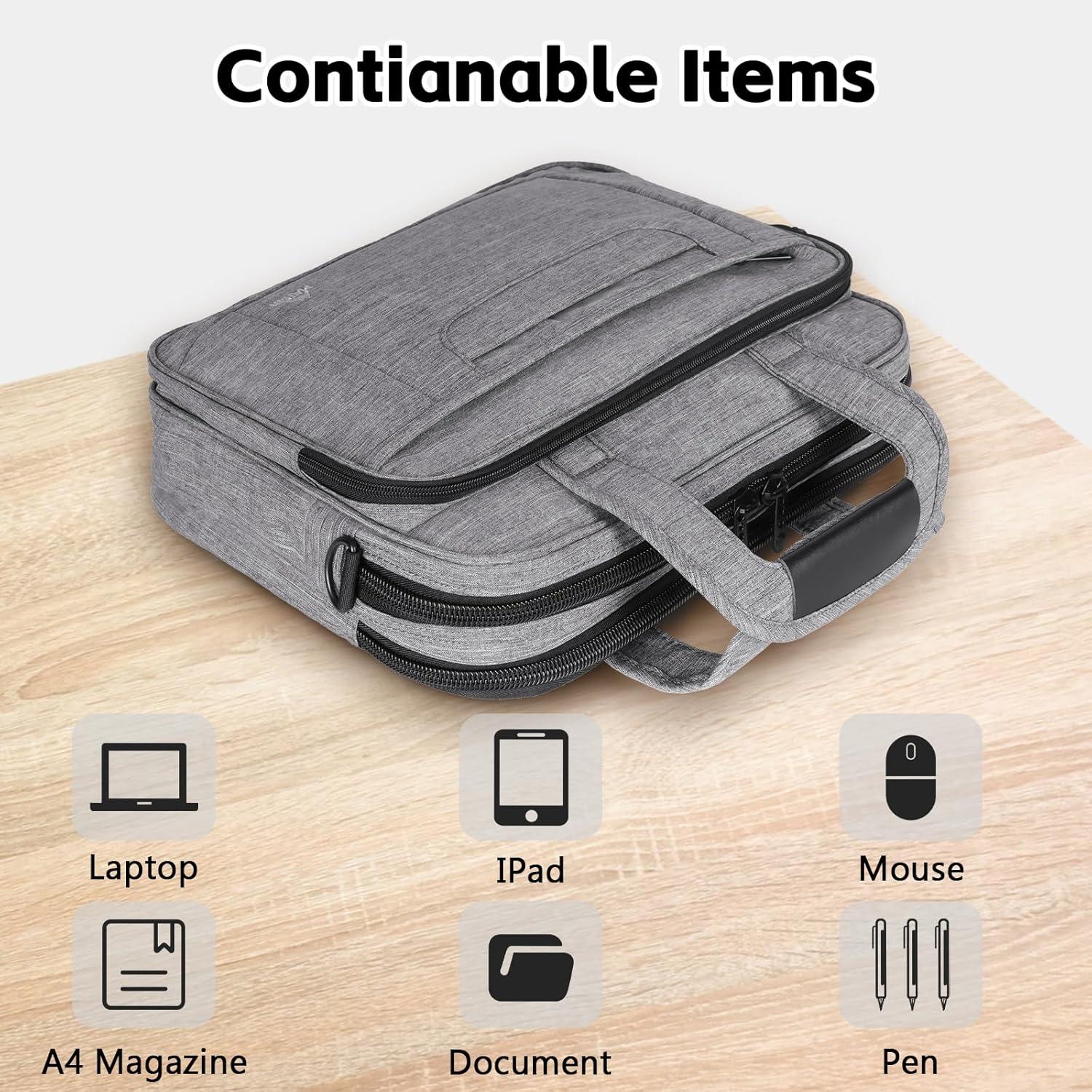 Laptoptasche 15,6 Zoll Business Aktentasche Grau