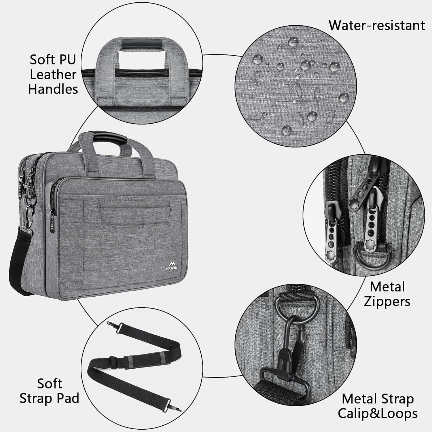 Laptoptasche 15,6 Zoll Business Aktentasche Herren Grau