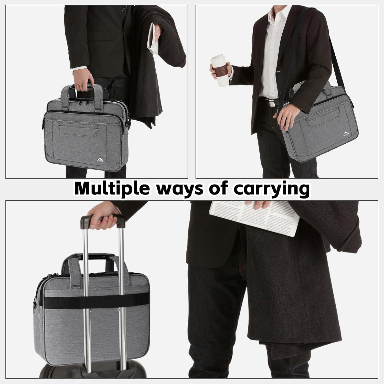 Laptoptasche 15,6 Zoll Business Aktentasche Herren Grau