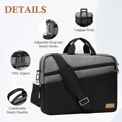 Laptoptasche 16 Zoll Wasserdicht Erweiterbar Grau Schutztasche Bagasin
