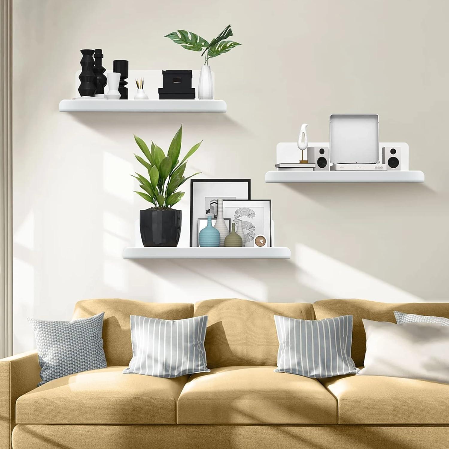 Wandregal Set 3er Weiß Schweberegal 30cm Ohne Bohren Acryl Badezimmer Kleben