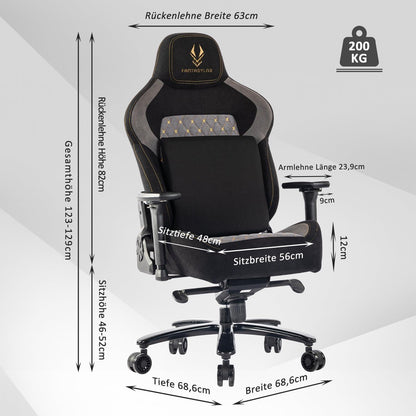 Ergonomischer Gaming Stuhl 200kg Belastbarkeit Memory-Schaum