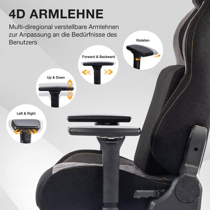 Ergonomischer Gaming Stuhl 200kg Belastbarkeit Lendenwirbelstütze