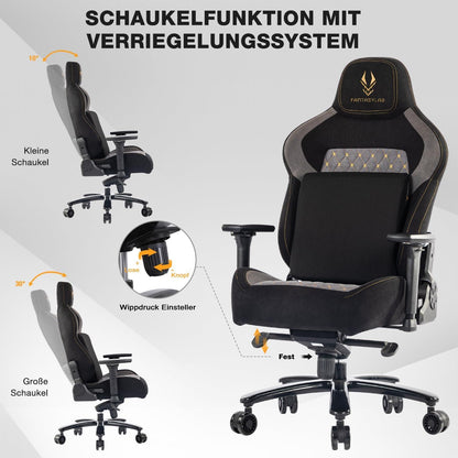 Ergonomischer Gaming Stuhl 200kg Belastbarkeit Lendenwirbelstütze