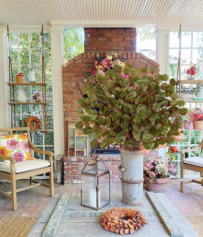 Kunstzweig Eukalyptus künstliche Herbstdeko 6er Set Grün 73cm