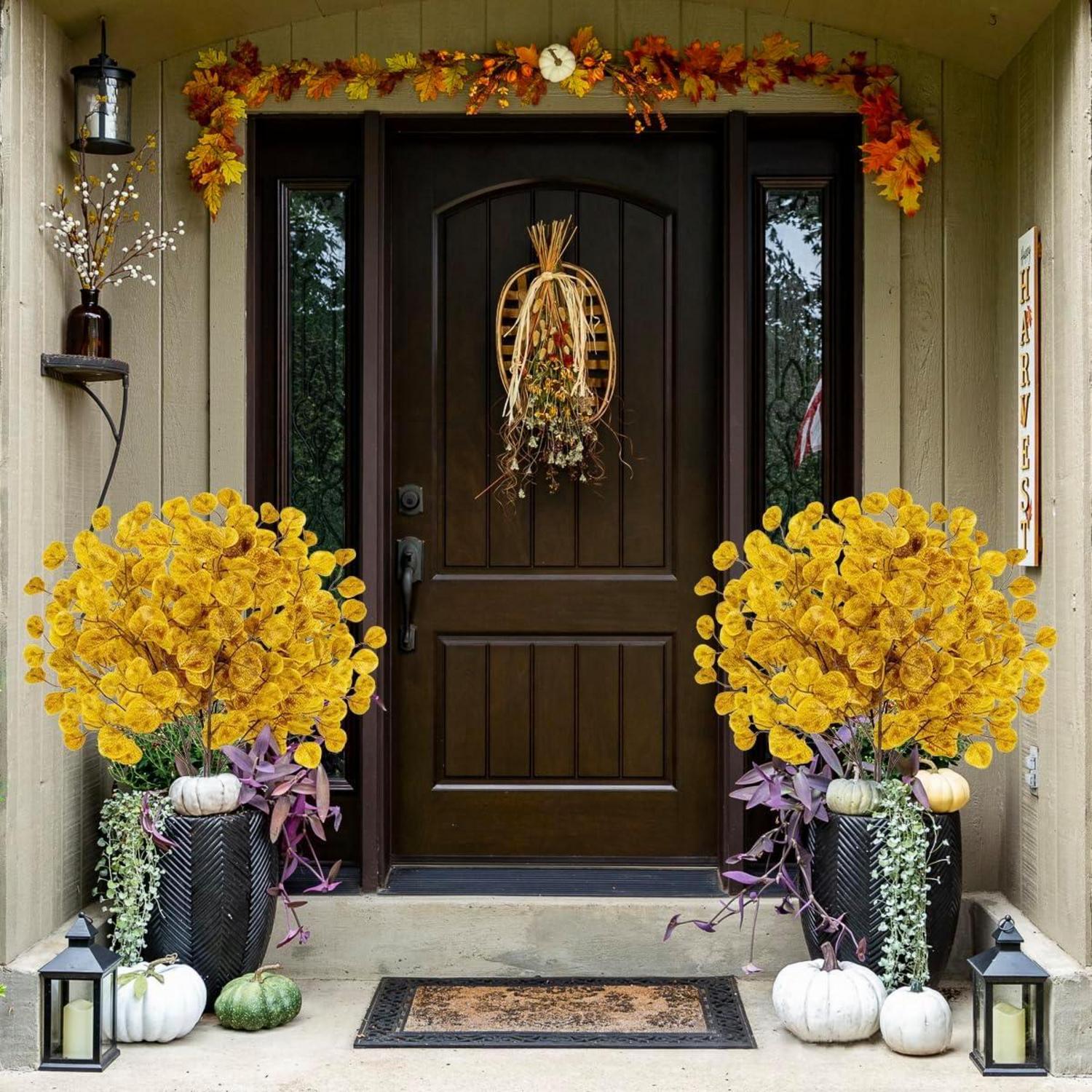 Künstlicher Eukalyptus Zweige Herbstdeko Hochzeit Tisch Blumenarrangement
