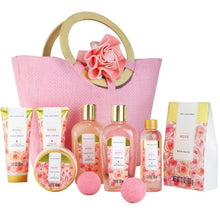 SPA LUXETIQUE Bade Geschenkset 10tlg Rosenduft Frauen Handtasche