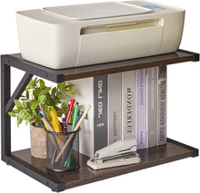 2-stöckiger Desktop-Druckerständer Dunkelgrau Organizer Bücherregal