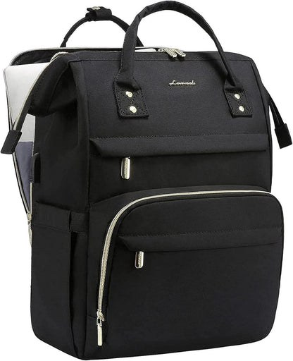 Wasserdichter Laptoprucksack mit USB-Anschluss, Schwarz