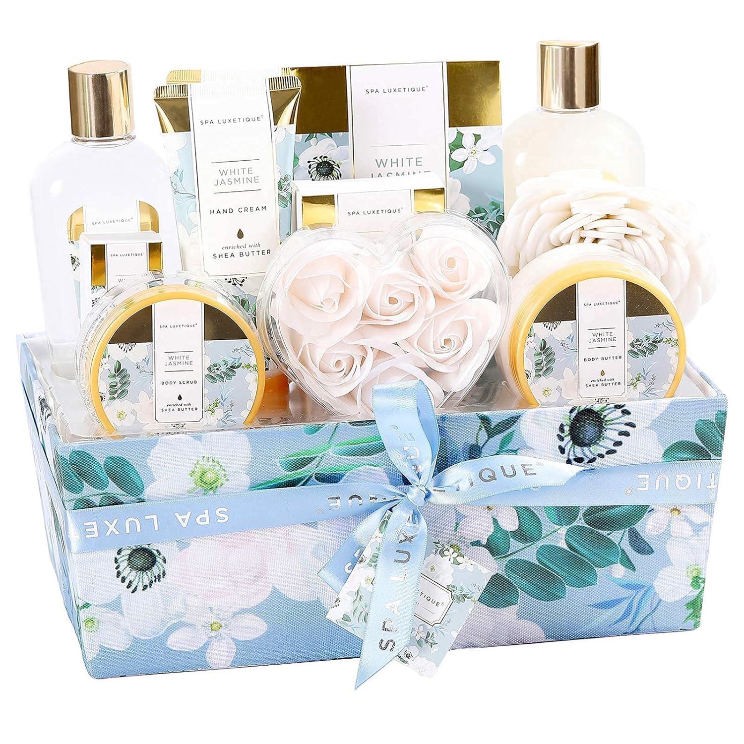 Luxetique 12-teiliges Jasmin Spa Geschenkset für Frauen, Wellness Bad Set