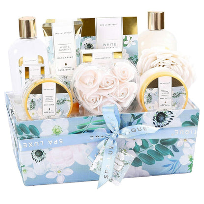 Luxetique 12-teiliges Jasmin Spa Geschenkset für Frauen, Wellness Bad Set