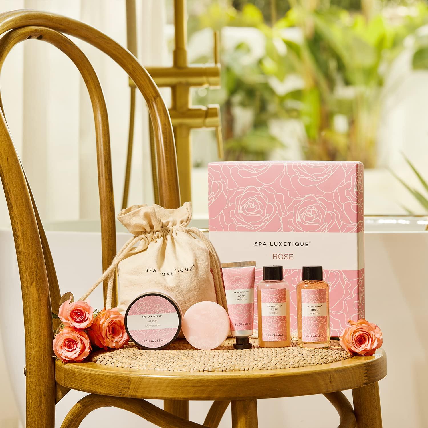 SPA LUXETIQUE Bade Geschenkset für Frauen 6-tlg. Rosenduft Reisegröße