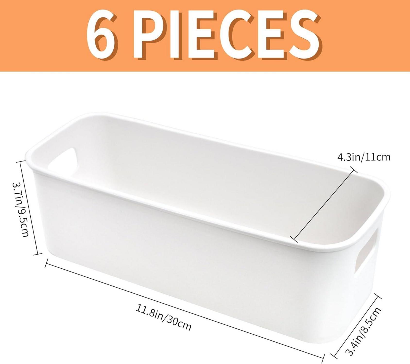 Aufbewahrungsbox Kunststoff 30cm 6er Set Weiß Organizer