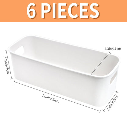 Aufbewahrungsbox Kunststoff 30cm 6er Set Weiß Organizer