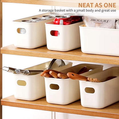 Aufbewahrungsbox 6er Set Kunststoff Weiß 30 cm Organizer Körbe für
