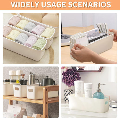 Aufbewahrungsbox Kunststoff Weiß 30cm 6er Set Organizer Körbe für