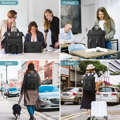 Modernes LOVEVOOK Damen Laptop Rucksack 17 Zoll Schwarz